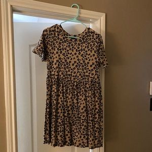 Cheetah print babydoll dress